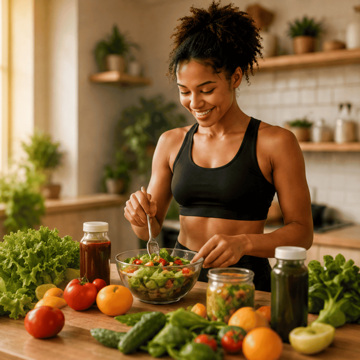 Woman preparing a fresh healthy meal